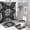 Color-3yushi, variant on Happy Colorful Doodle Pattern Design Shower Curtain Sets with Rugs 4 Piece Rustic