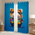 thumbnail image 2 of Feelyou 3D Kawaii Hamster Curtains Pack of 2 (42x84 Each), Guinea Pig Lover Curtains Blackout, Cute Cartoon Animal Theme Bedroom Curtains, Blackout Curtains Room Decor, 2 of 6