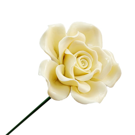 Handmade Ceramic Roses Set Of 6 decorative Decorative 14" Tall Colors For Home Decor & ( & Fade ), Ceramic Construction, Versatile Home Decor, 6 colors (red//white/yellow//peach) well suited for