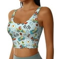 thumbnail image 2 of Goofa Cartoon Car Racing Printed Sports Bras for Women, High Impact Running Bra Workout Crop Tank Tops Longline Sports Bra Push up-Small, 2 of 9