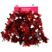 Valentine's Day Tinsel Garland With Silver Hearts
