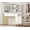 White, variant on Sunvasagoo 46.8" LED Makeup Vanity w/Sliding Mirror, Charging Hub, 5 Drawers, White/Black