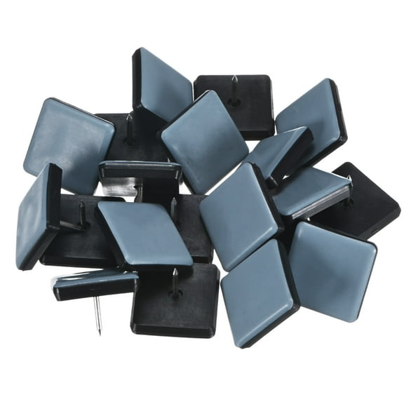 Uxcell 20-Pack Nail on Furniture Sliders, 1.2 x 1.2" (30mm) Chair Sliders Glides Square Pads for Furniture Movers Leg Floor Protectors [Grey]