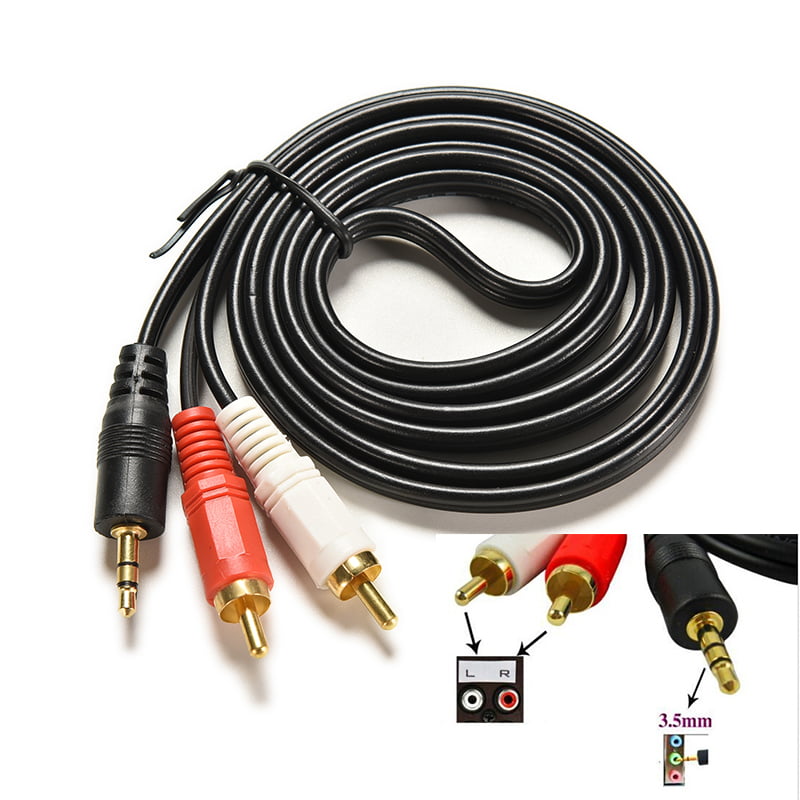 1.5Meter 3.5mm To 2 RCA Audio Cable Mini Stereo High Grade Pure Copper Gold Plug 