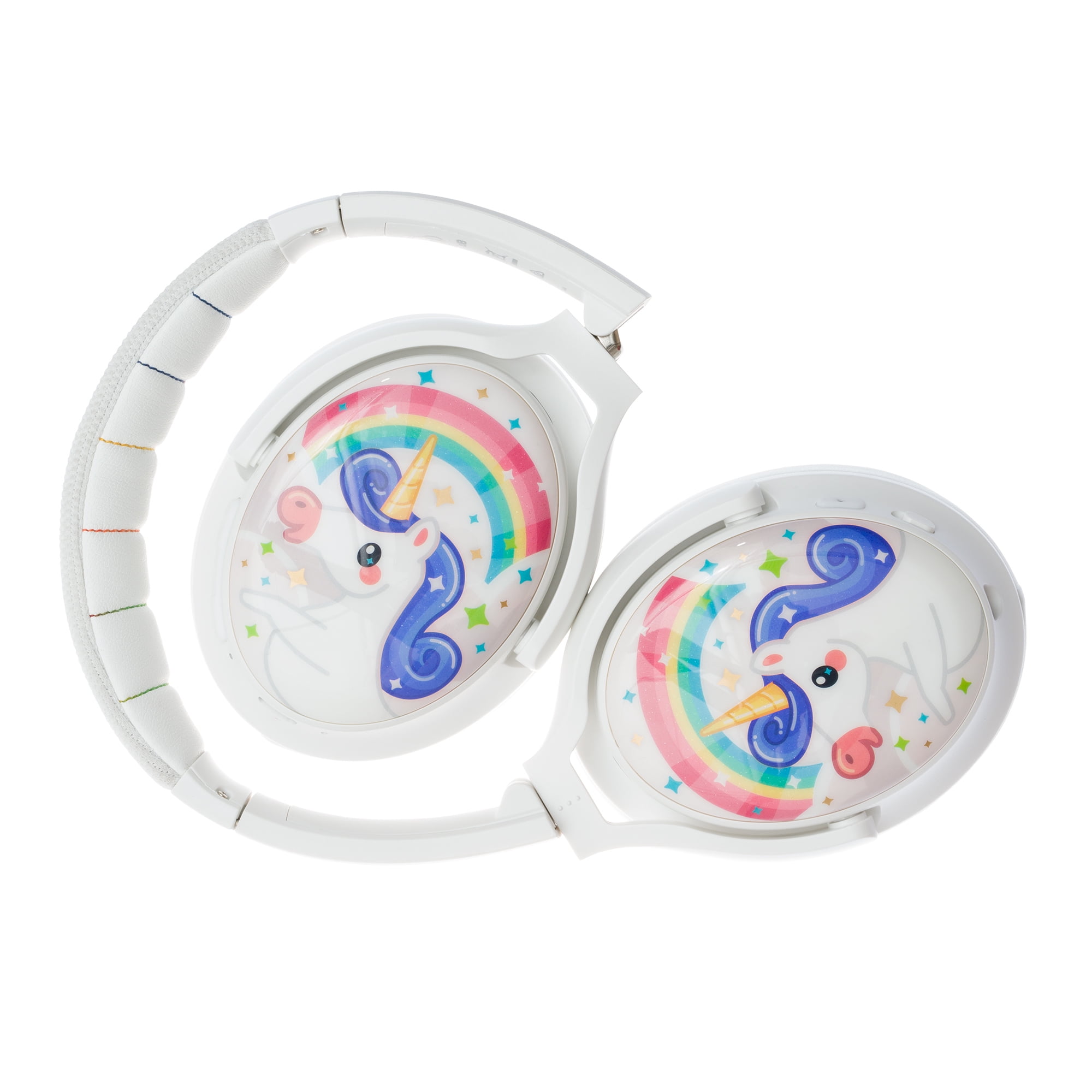 BuddyPhones Cosmos+, Over-Ear Bluetooth Wireless Noise Cancelling Kids Headphones with Detachable Boom Mic, 3 Volume Limiting Settings, Voice Enhance StudyMode, 24-Hrs Battery, Foldable, Snow White