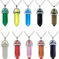 thumbnail image 1 of pitrice Natural Stone Crystal Hexagonal Column Necklace Pendant Crystal Agate Necklace, 1 of 5