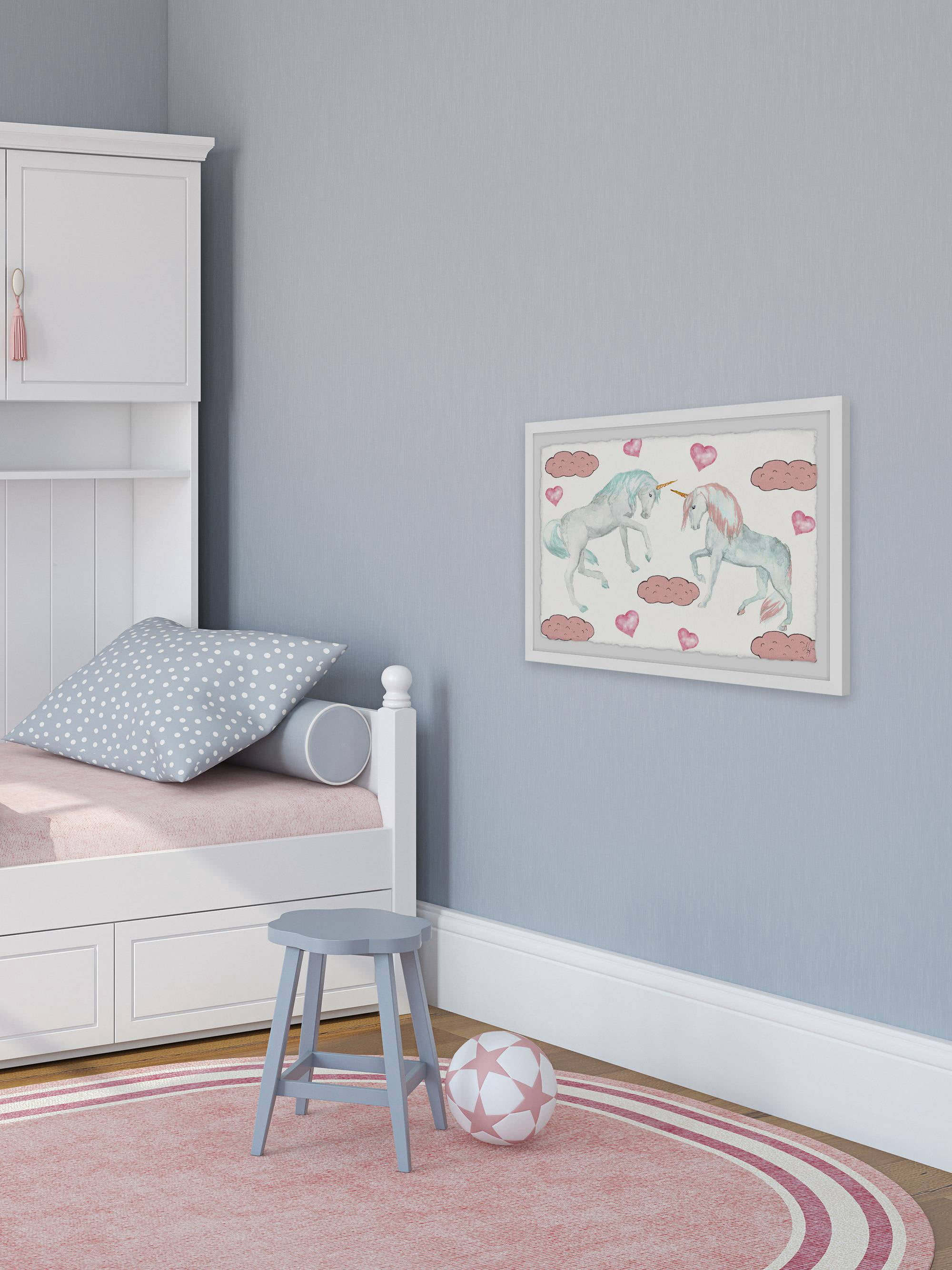 Marmont Hill Cute Unicorns Framed Wall Art