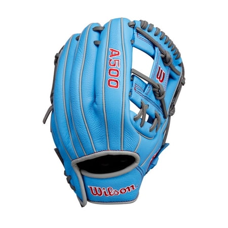Wilson 2026 A500 11" Utility Youth Baseball Glove - Blue/Grey/Red, Right Hand Throw