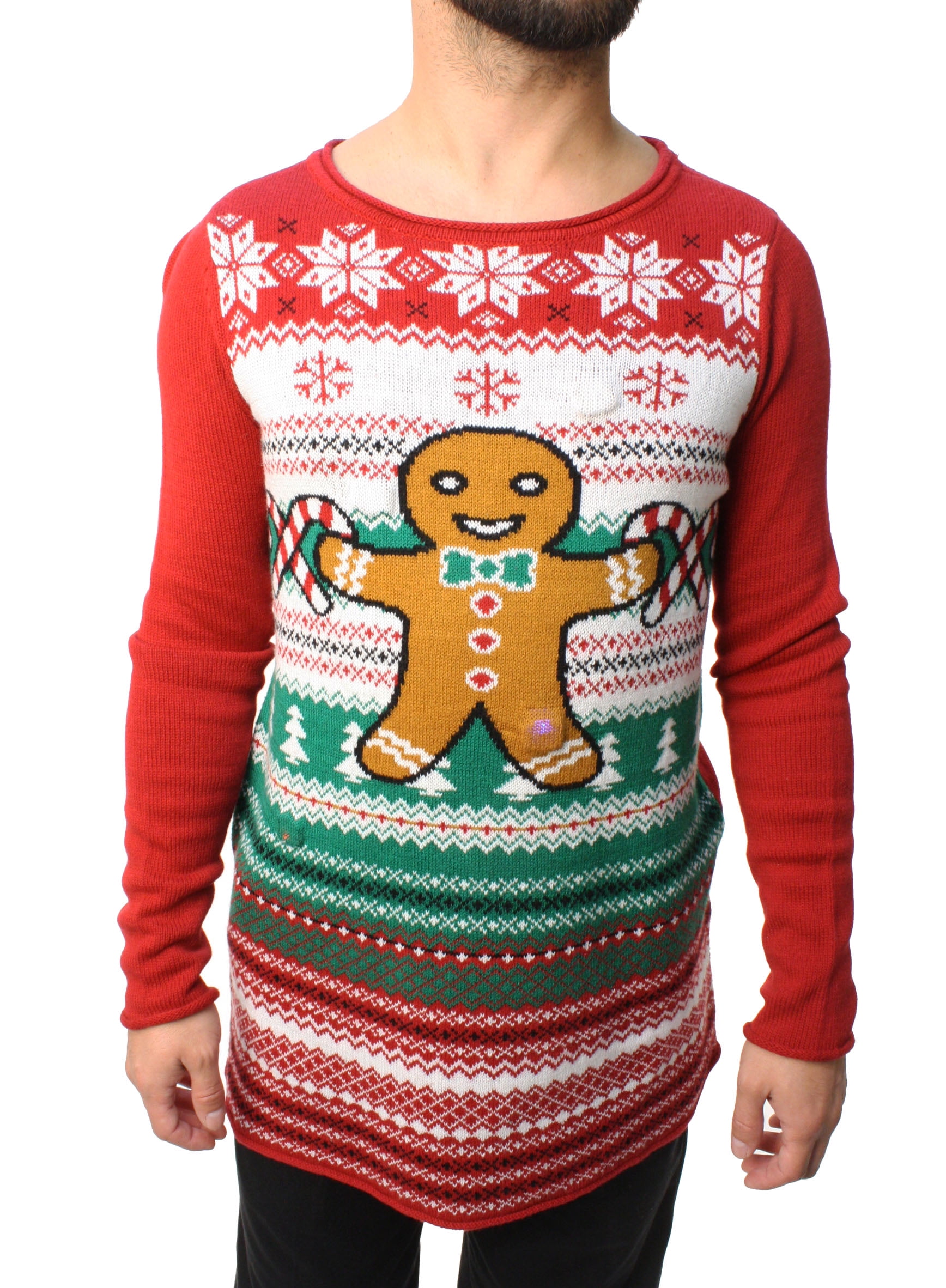 Ugly Christmas Sweater Ugly Christmas Sweater Teen Boy's Gingerbread
