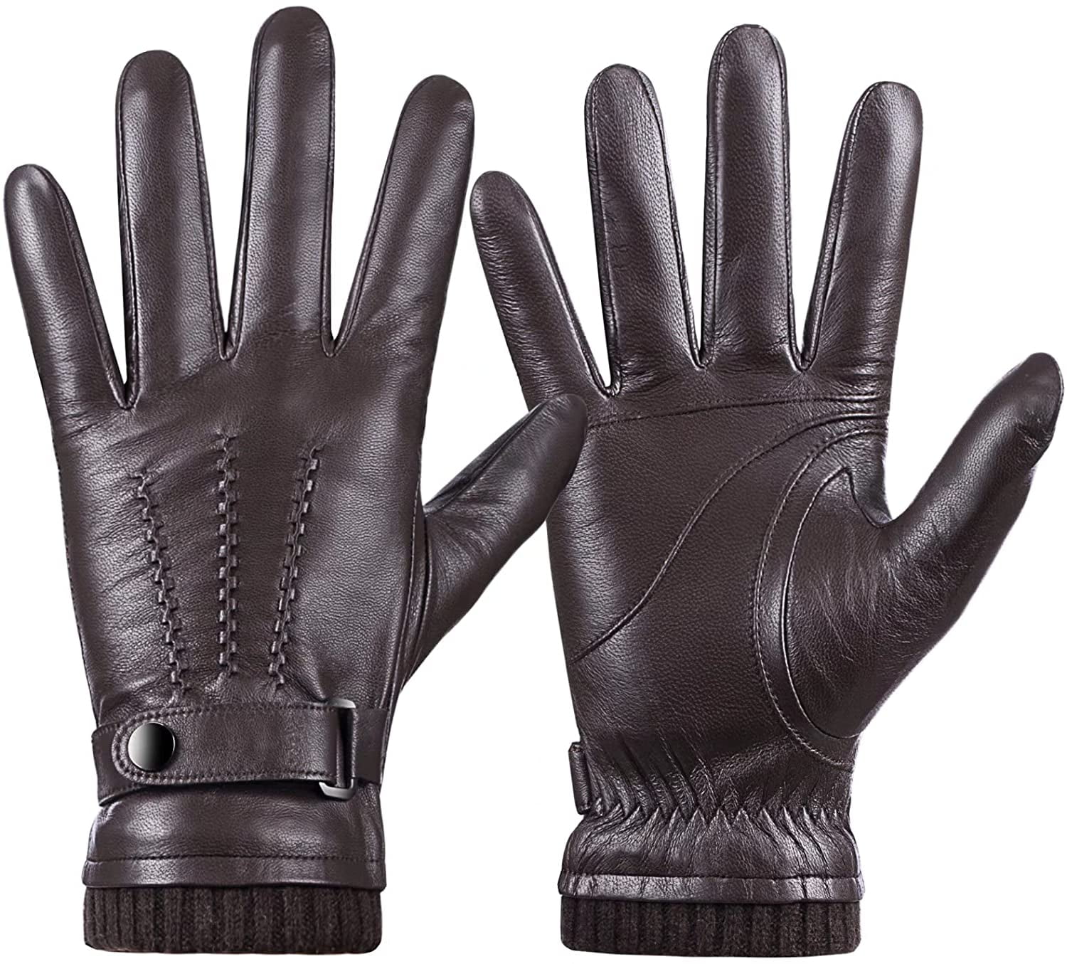 HOT Mens Cashmere Leather Winter Gloves Driving Super Warm Gloves Mittens Gifts