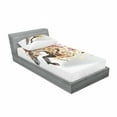 thumbnail image 3 of Ambesonne Animal Fitted Sheet & Pillow Sham Set, Abstract Art Wild Horse, Queen, Tan Red Brown, 3 of 3