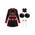 thumbnail image 3 of inhzoy Girls High School Musical Festival Cheerleading Uniforms Shiny Sequins Cheer Outfit Cheer Leader Dresses Red&White-B 6, 3 of 5