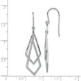 thumbnail image 4 of Sterling Silver Rhodium Plated Diamond Dangle Earrings (45 X 13) Made In India qe10587, 4 of 5