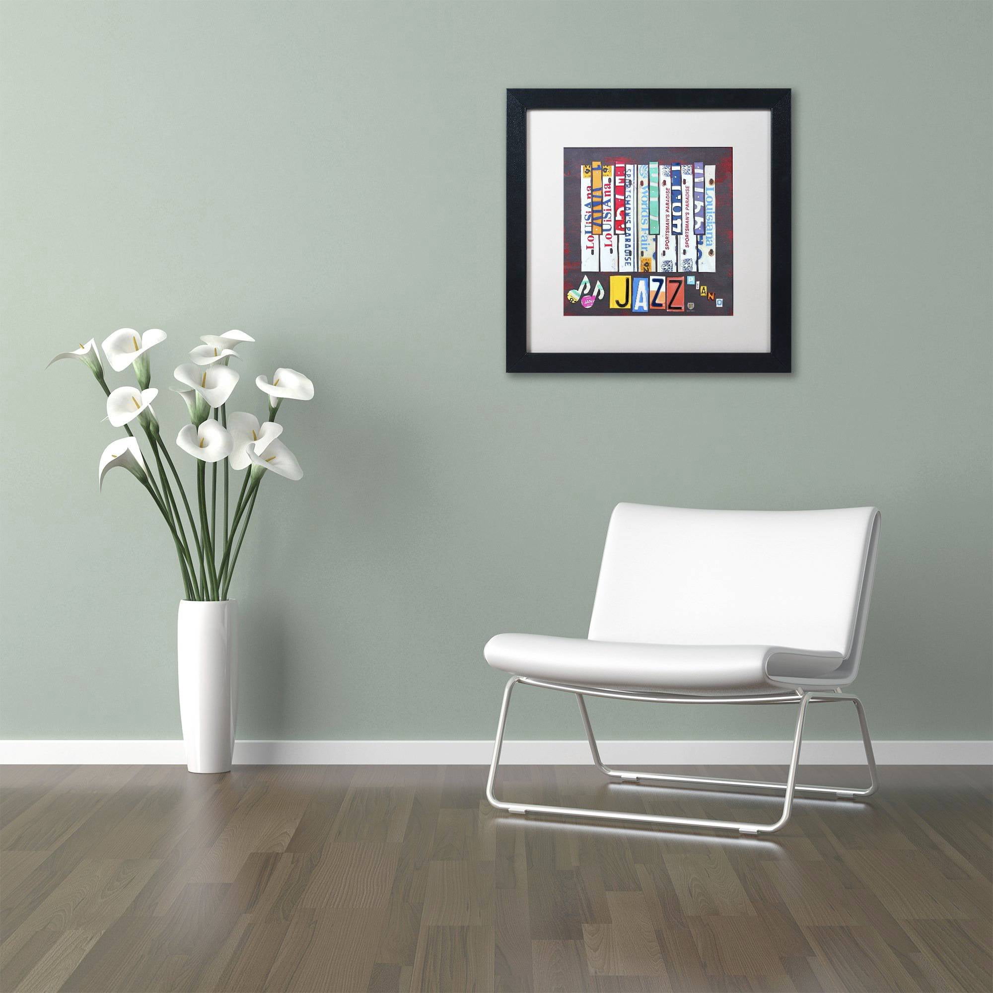 Trademark Fine Art 'Jazz Series Piano' Canvas Art by Design Turnpike, White Matte, Black Frame