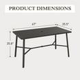 thumbnail image 6 of Sophia & William 67" Rectangular Metal Outdoor Patio Bar Height Table for 6 w/Umbrella Hole- Black, 6 of 6