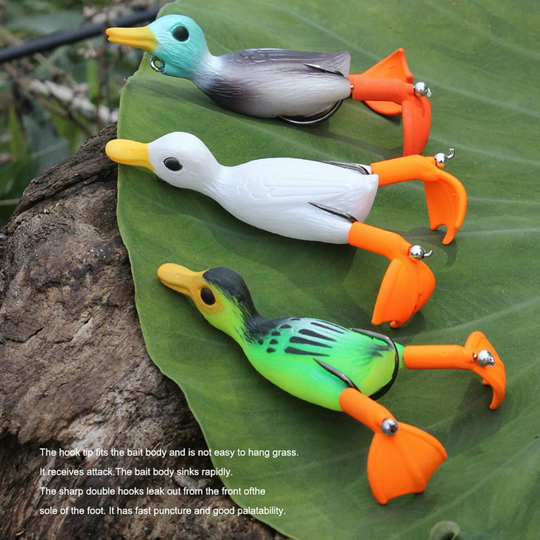 LAOSR Fishing Lures Saltwater Freshwater Fishing Gear for Bass,Trout,  Salmon 1 PCS Propeller-Flipper-Duck-Fishing Lure-Ducking Fishing Frog-Lure  9.5cm 