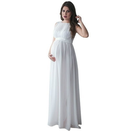

asdoklhq Maternity Clothes for Women Clearance Women Pregnant Drape Photography Props Casual Nursing Boho Tie Long Dress