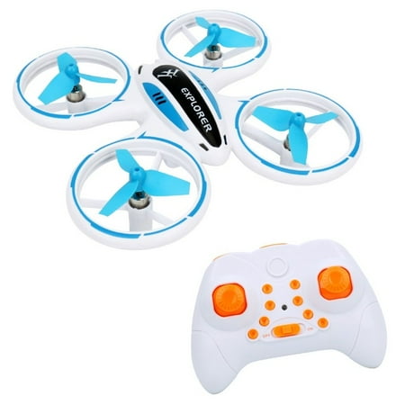 The Drone Zone Mini LED Voyager Explorer Quadcopter Night Flyer For Beginners - Blue