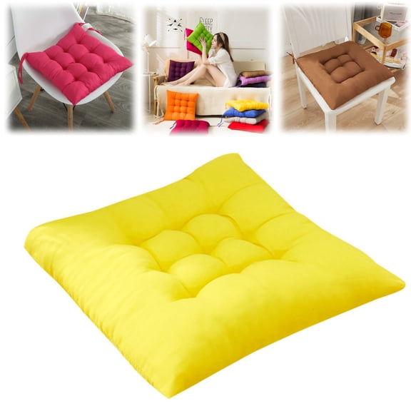 Chair Cushion with Ties for Dining Chairs Bright Color Square Thick Seat Cushion for Kitchen Dining Office Chair