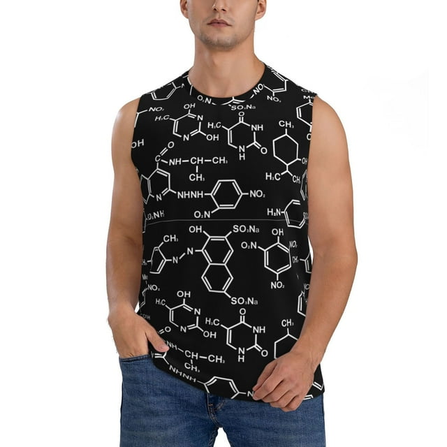 Fotbe Chemistry Formulas 1 Men's Camiseta sin Mangas Estampada para Hombres, Playera Casual para Gimnasio, Entrenamiento, Playa-X-Large