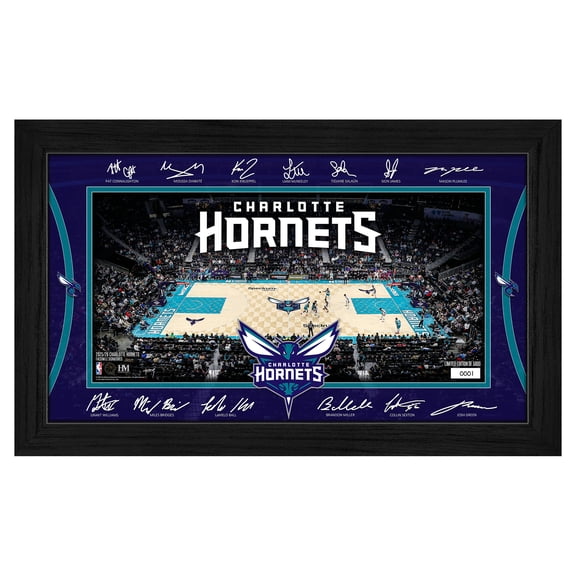 Highland Mint  Charlotte Hornets 2025 Signature Court Framed Picture