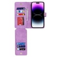 thumbnail image 6 of ELEHOLD Luxury Wallet Case for iPhone 13 Pro Max 6.7" Card Slots Zipper Purse Stand Function with Crossbody Strap Wrist Strap PU Leather Shockproof Case,Lightpurple, 6 of 7