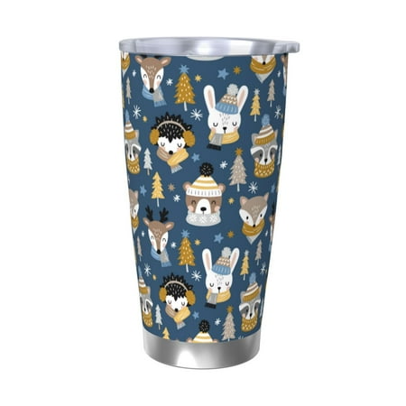 

Goofa Winter Animal Friends for 20 oz Skinny Tumbler Stainless Steel Coffee Mug Slim Vacuum Insulated Travel Cup Car Cup-Without Straw