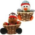 thumbnail image 1 of KAKOWELY 2 cestas navideñas para dulces, decorativas, de bambú, con forma de alce, muñeco de nieve, galletas, comida y fruta., 1 of 5