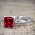 thumbnail image 5 of JeenMata 1.75 Carat Sunset Princess Cut Lab Created Ruby Wedding Ring Set - Bridal Ring Set - 18k White Gold over Silver, 5 of 8