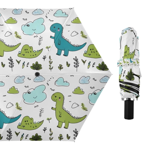 Dinosaur and Cloud Compact Sun Umbrella Windproof Travel Umbrellas for Rain Strong Portable UV Protection