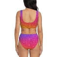 thumbnail image 3 of Rocae Holiday Shiny for Bikini Set for Women Two Piece Sexy High Swimsuits Split Crossover Bikini Large, 3 of 9