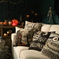 thumbnail image 3 of Phantoscope Halloween Holiday Collection Decorative Throw Pillow, 18" x 18", Beige Bandage Weirdo, 4 Pack, 3 of 5