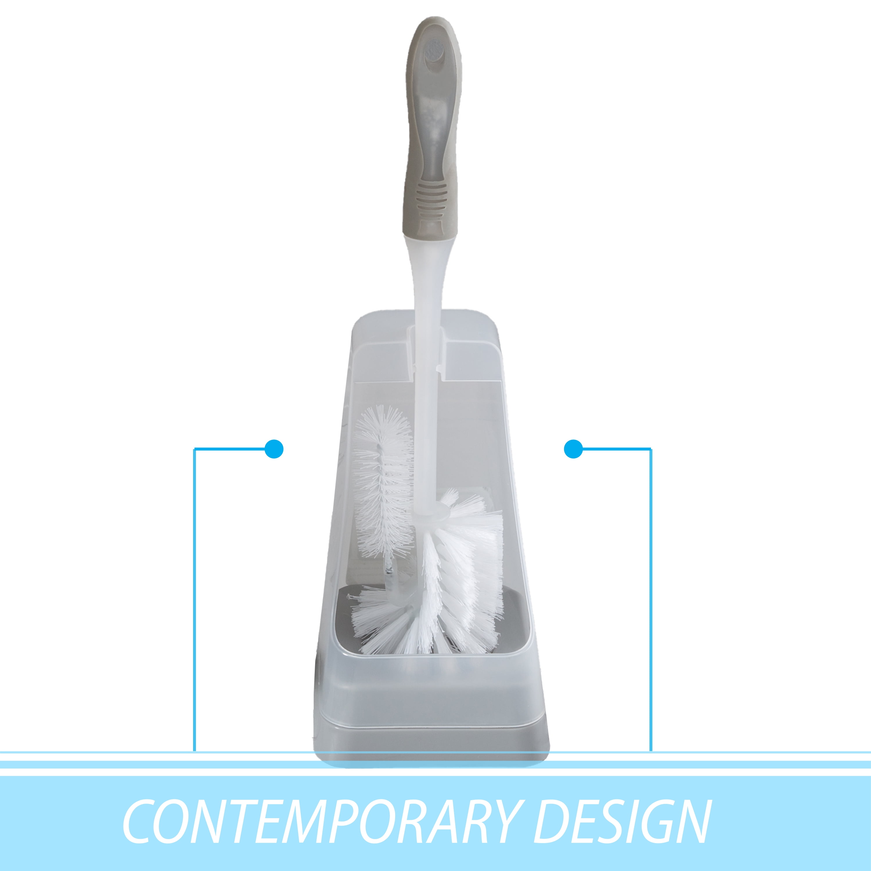 Bath Bliss 2 Pack Toilet Bowl Brush and Stand Set