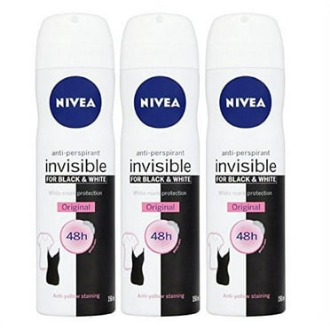 Nivea for Women Anti Perpirant Spray Invisible for Black & White 48h 150 Ml (Pack of 3)