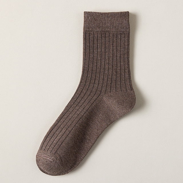 Solid Color Vertical Strip Socks Mid Tube Socks Classic Casual Comfort Cotton Socks