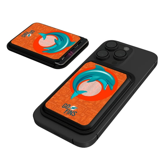 Keyscaper Miami Dolphins Illustrated Magnetic Phone Credit Card Wallet