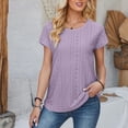 thumbnail image 7 of Timegard Womens Tops Cap Sleeve Eyelet Round Neck Summer Dressy Casual Loose Top Blouses Basic Shirts, 7 of 7