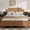 Brown-A, variant on Vanress King Platform Bed Frame, Mid-Century Modern Wood Bed Frame with Upholstered Headboard, Sturdy Wooden Slat Support, No Box Spring Needed, Easy Assembly, Brown