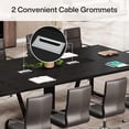 thumbnail image 6 of 8FT Large Conference Table For 10 People Industrial Rectangular Meeting Table With 2 Cable Grommets Sturdy MDF Metal Frame For Home Office Studio Business (Black), 6 of 9