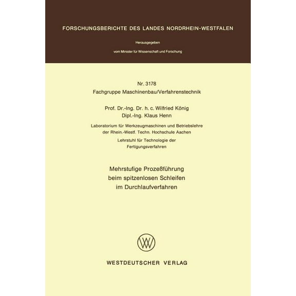 Mehrstufige ProzeÃfÃ¼hrung Beim Spitzenlosen Schleifen Im Durchlaufverfahren, (Paperback)