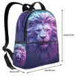 thumbnail image 4 of Lsque Cool Lion Head Pattern Backpack – School Travel Canvas Daypack with Ergonomic Padded Straps, Multiple Compartments & Leather Handle, 4 of 5