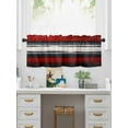 thumbnail image 5 of Valances for Windows Red And Black Strip Leaf Rod Pocket Cafe Window Treatments Valance Curtains for Kitchen Bathroom Laundry Basement Windows 42"x12", 5 of 9