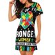 thumbnail image 2 of Fotbe I Love With Autism Bata de Dormir para Mujer con Estampado, Camisón de Algodón de Manga Corta, Ropa de Dormir Casual, 2 of 6