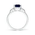 thumbnail image 2 of ANGARA Natural 1.55 ct Blue Sapphire Ring with Diamond Accents in 14K White Gold for Women (Size-8x6mm) | September Birthstone, Anniversary, Jewelry Gift for Women | Natural Sapphire Ring, 2 of 8