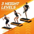 thumbnail image 3 of BOBOKY 43 Inch Aerobic Step Platform, Adjustable Fitness Stepper with 4 Risers, Home Gym Cardio Strength Training Equipment,Orange, 3 of 14