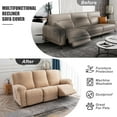 thumbnail image 3 of Recliner Sofa Covers Sectional Couch Cover for Reclining Couch 3 Seat, 5-Pieces 3 Cushion Sofa Stretch Recliner Sofa Slipcover, Soft Jacquard Furniture Dog Couch Cover Protector, 3 of 12
