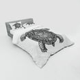 thumbnail image 3 of Ambesonne Turtle Bedding Set 3 Pcs, Tribal Art on Tortoise, Twin XL, Black and White, 3 of 3