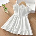 thumbnail image 1 of Robe d'Été pour Bébé Fille Robe de Princesse pour Bébé Fille Vêtements Décontractés Mode Robes de Fête pour Enfants Coton Manches Volantées Ajourées, 1 of 7