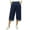 Blue, variant on Bimba Women's Loose Casual Denim Culotte Capri Pants With Back Elastic Waist Navy Blue - Small