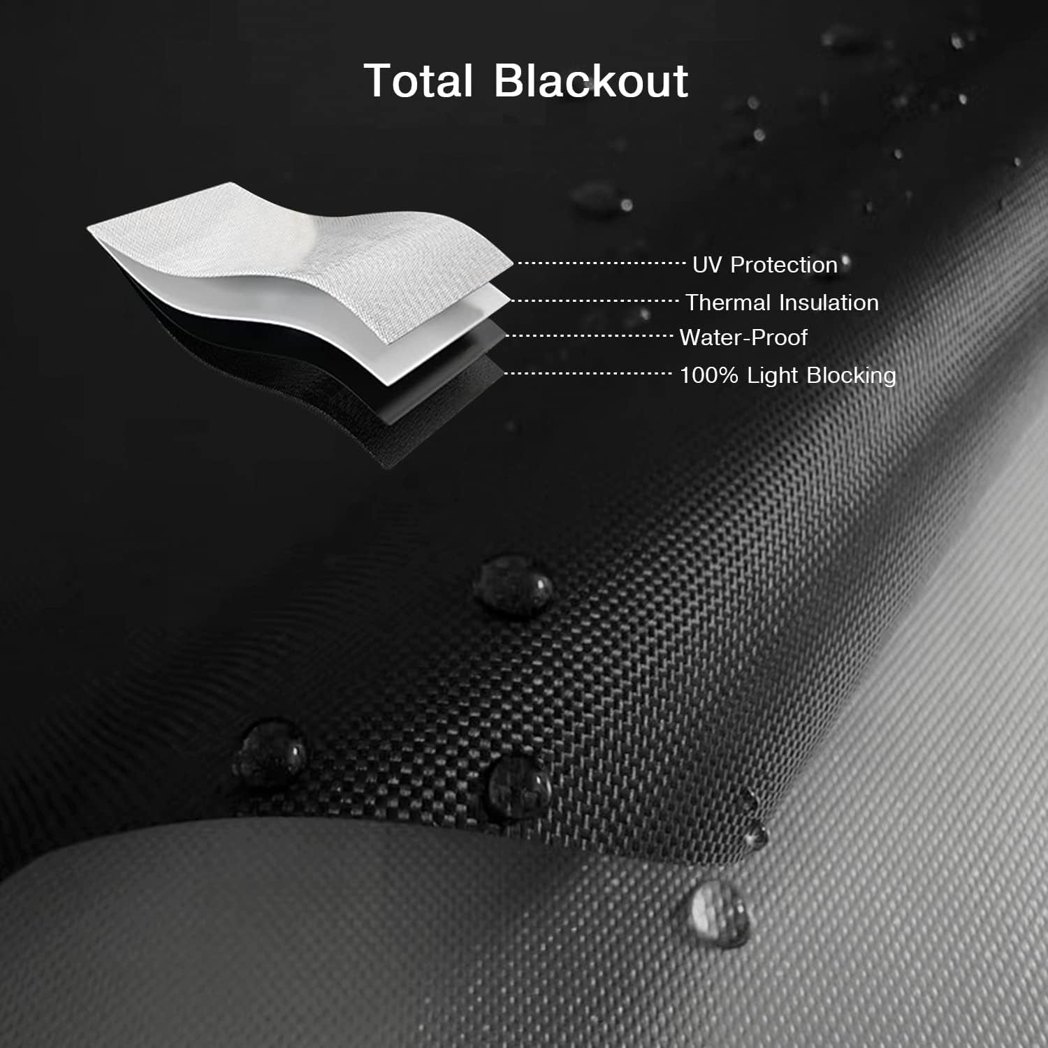 Anjee 100% Blackout Curtains, No Drill Cuttable Window Shades, Thermal Light Heat Blocker Cover for Travel, Dorm Room, Nursery,  Media Room, 157"x57"